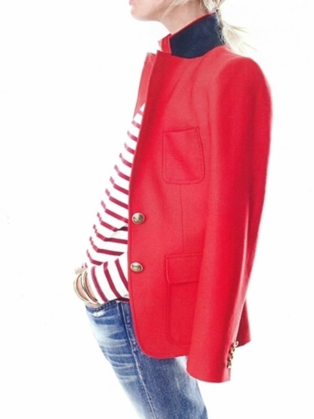 J. Crew Rhodes Linen Blazer Sz 6 Orange Red EUC